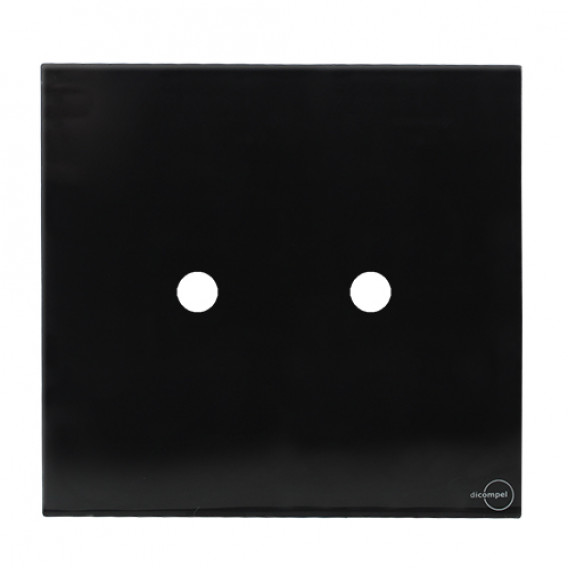 Placa p/ 2 Furos 4x4 - Novara Glass Preto Brilhante